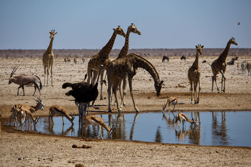 Giraffen am Wasserloch