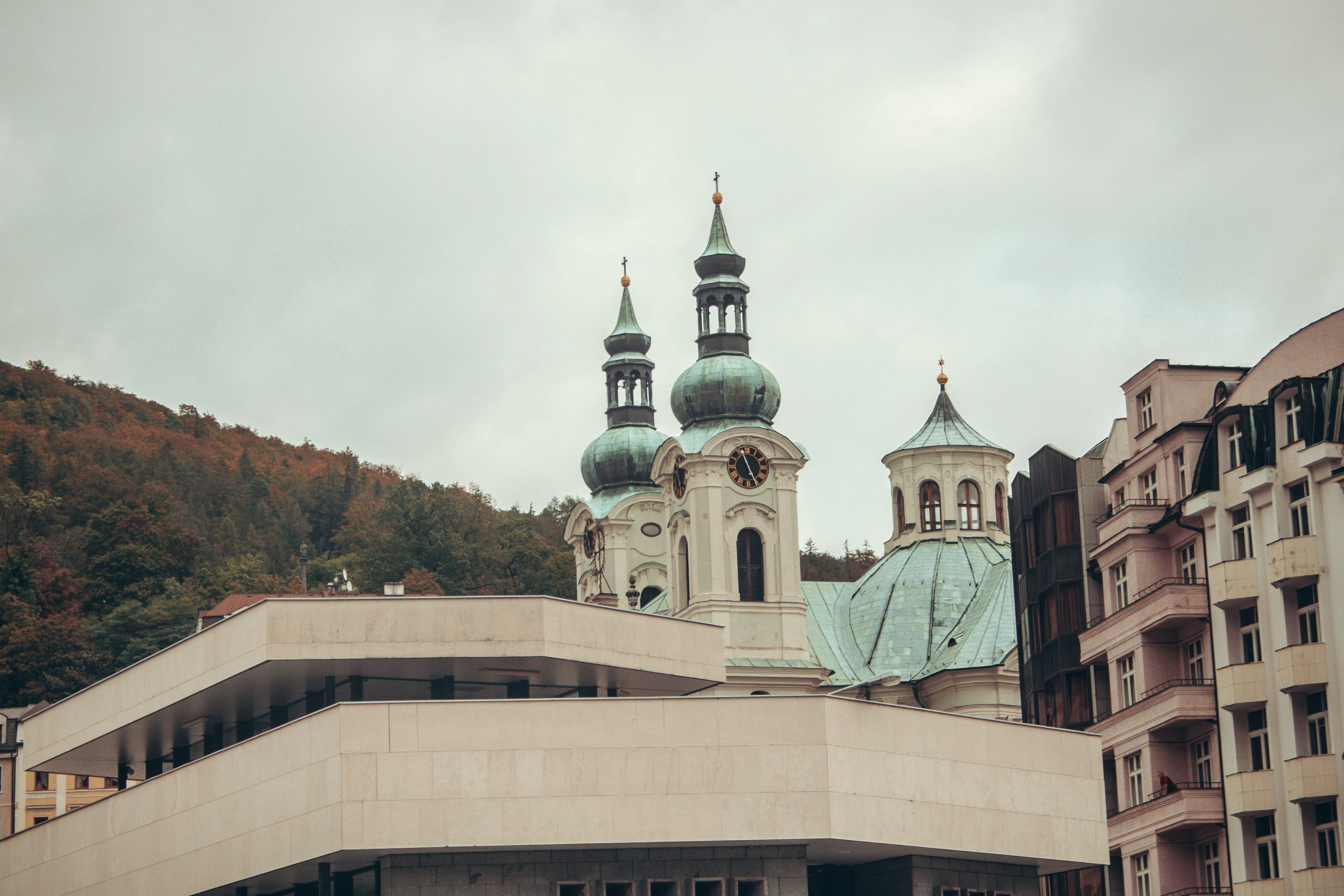 A large building with a clock tower on top of it