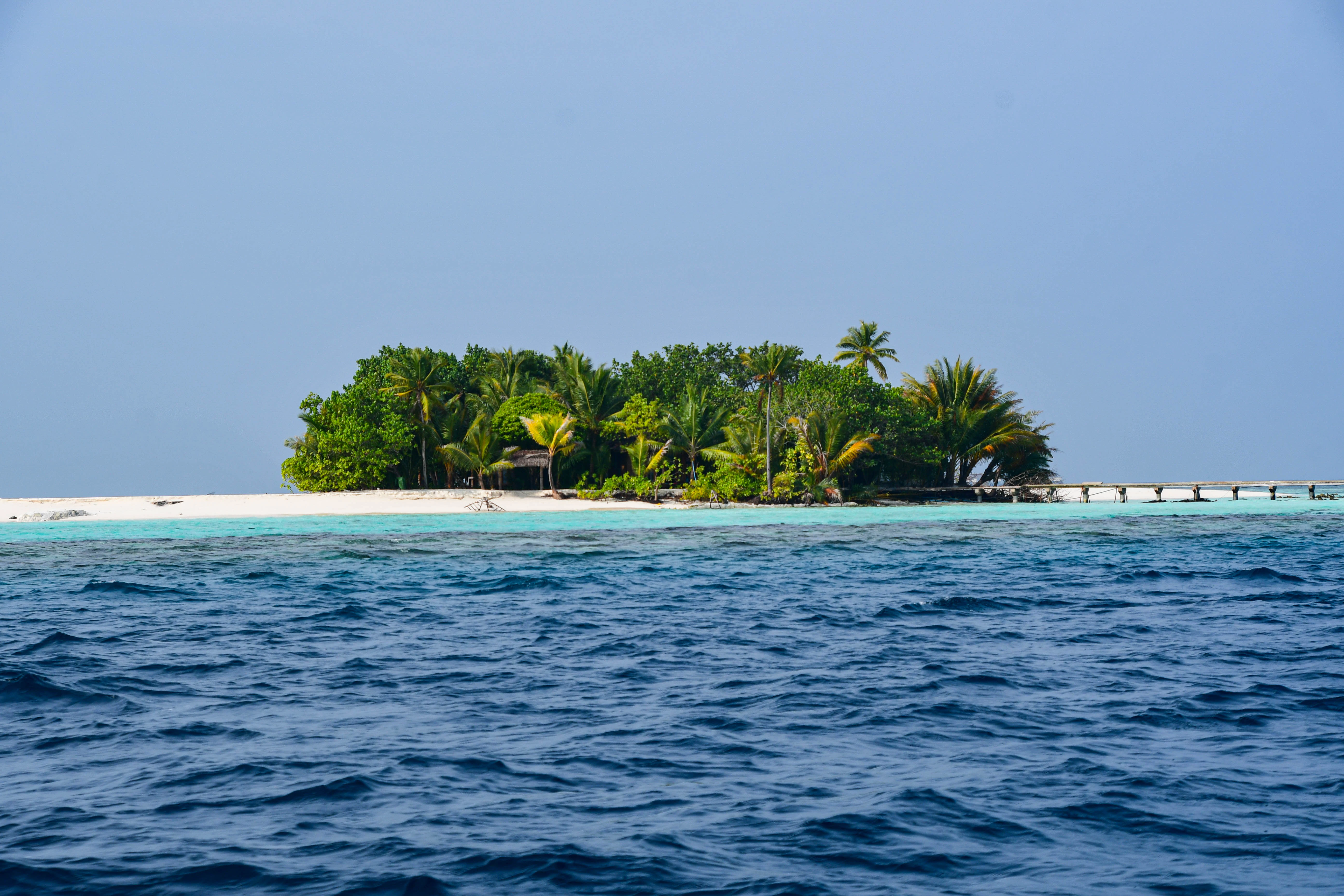 a small island in the middle of the ocean