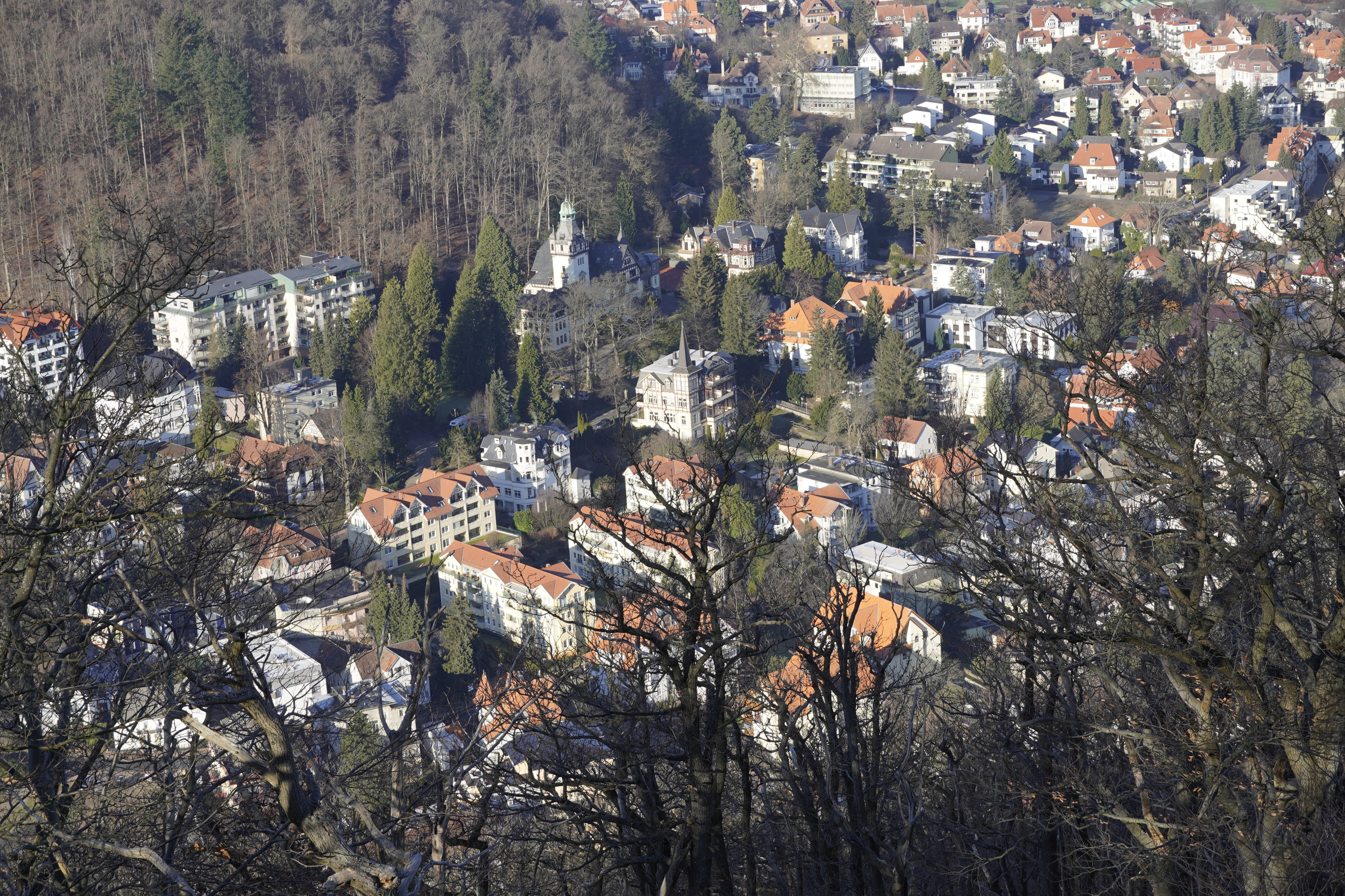 A view of a city from a hill