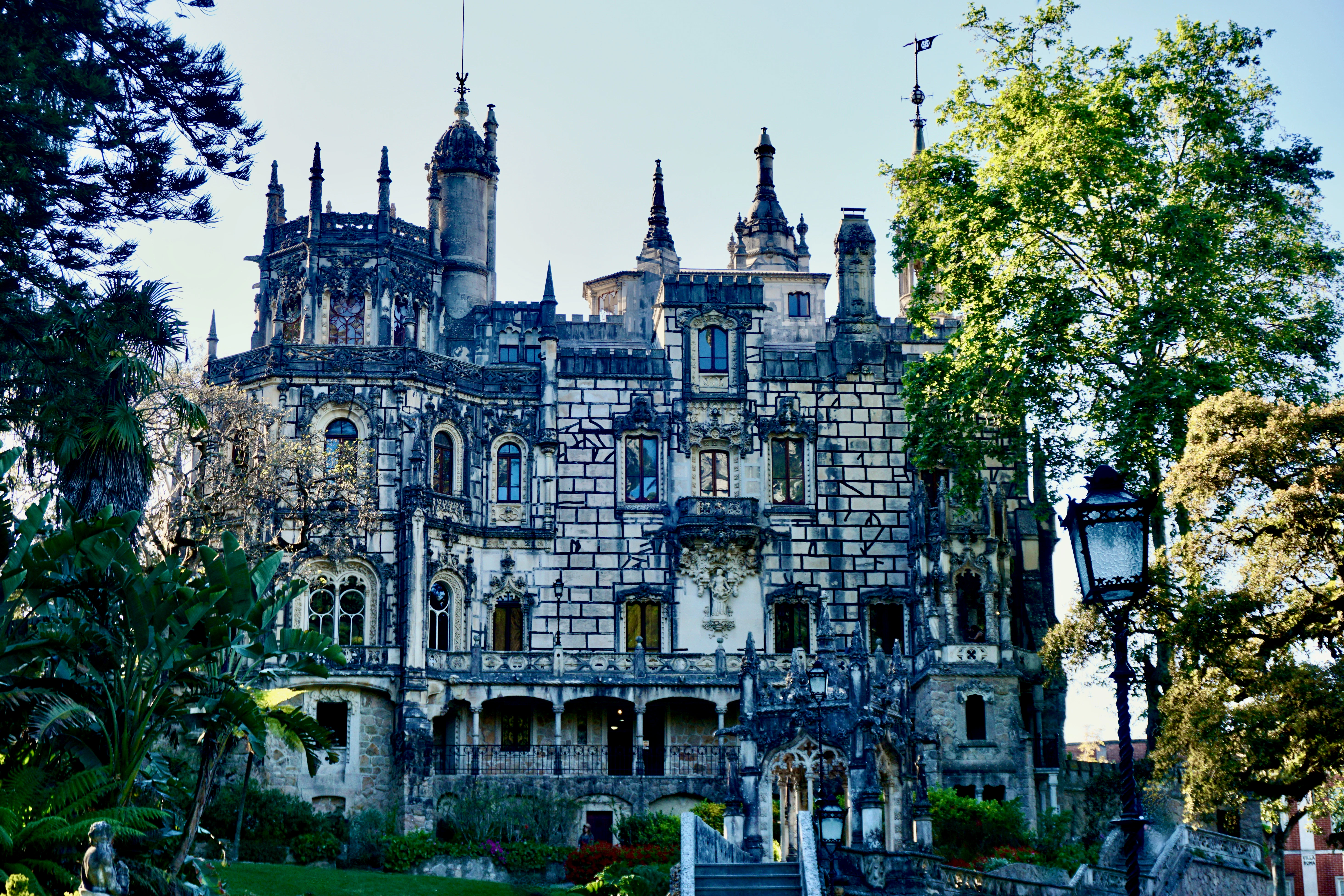 a large castle like building with many windows