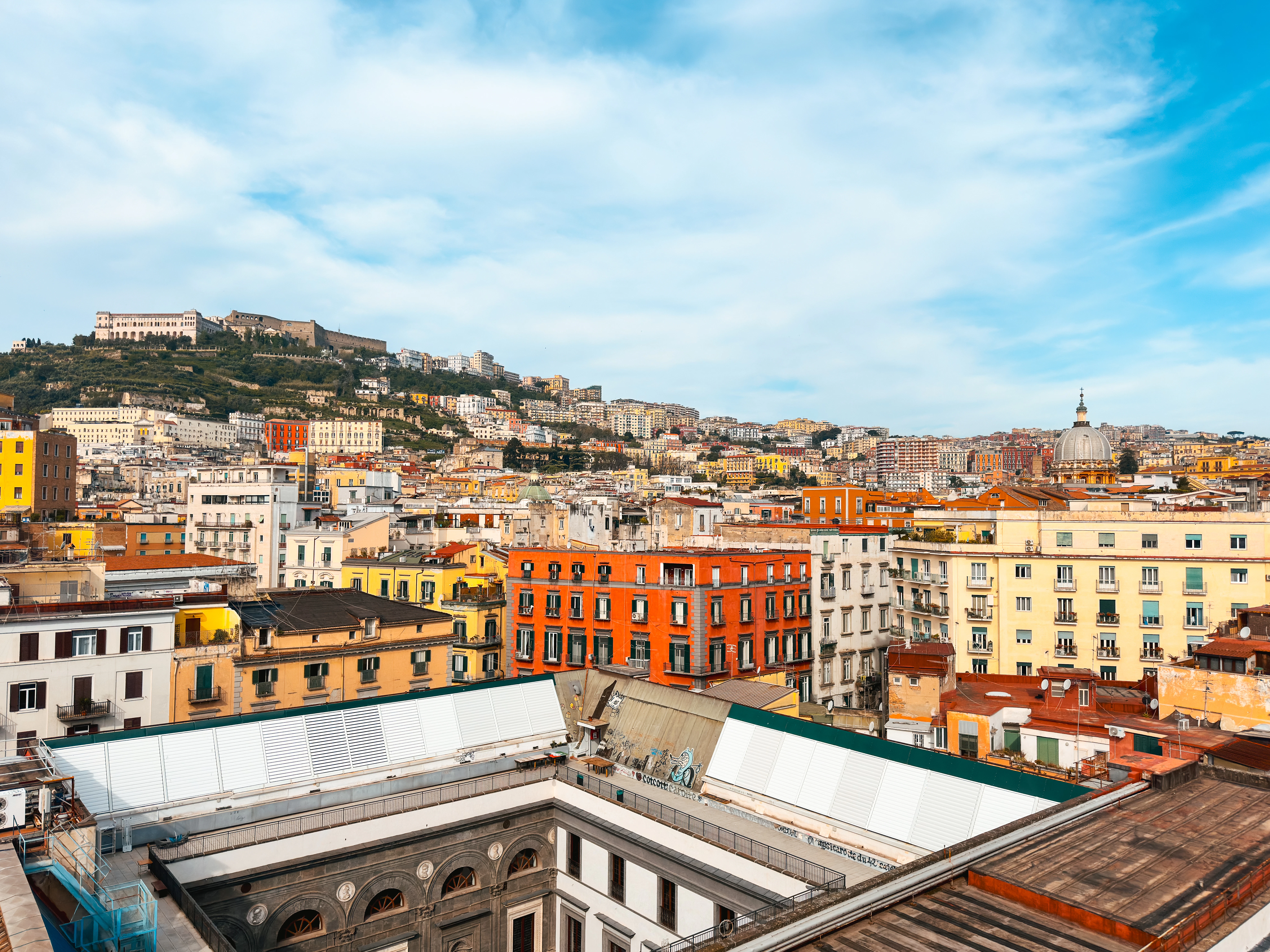 A view of a city from a high point of view
