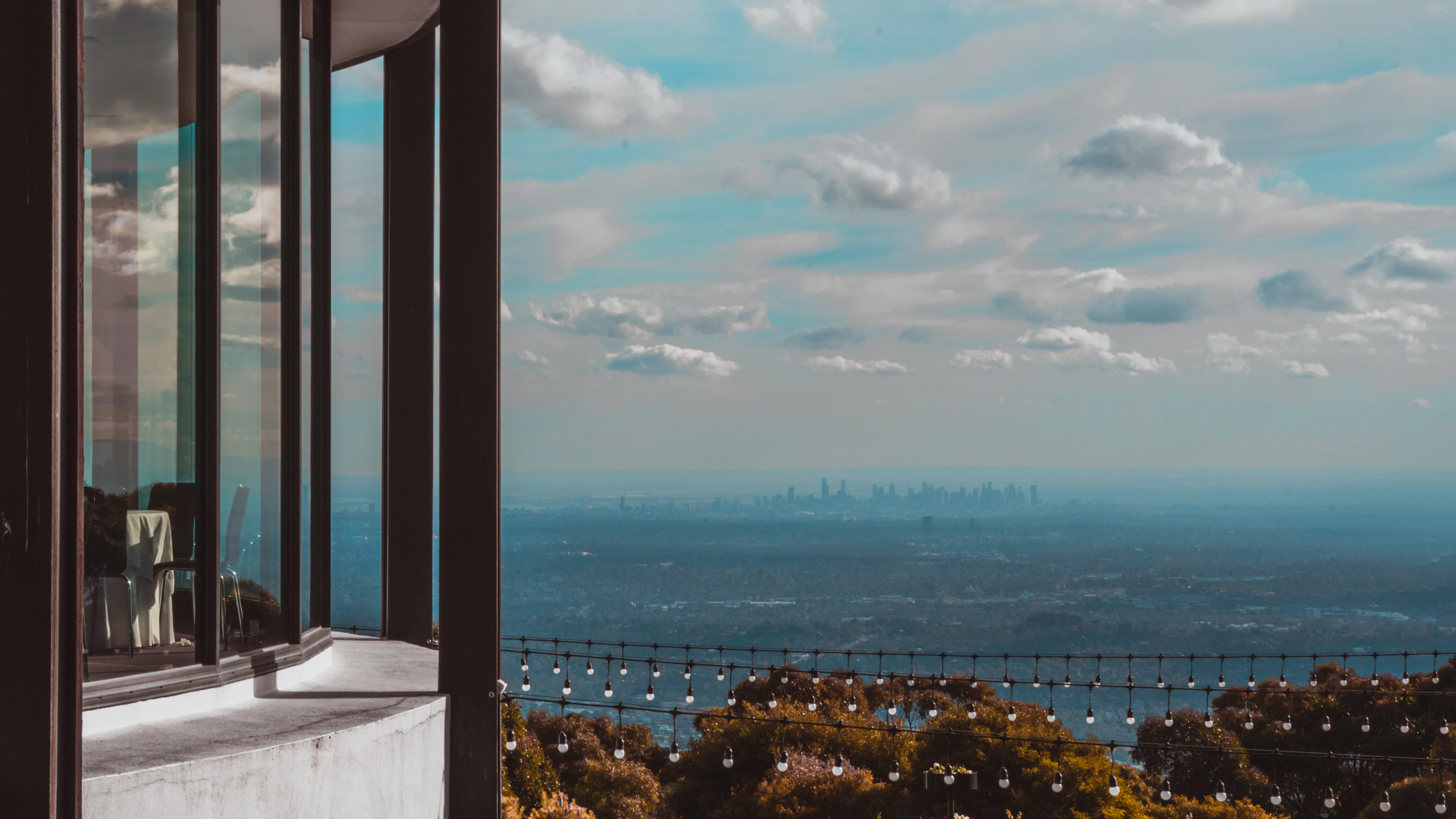 a view of a city from a high rise building